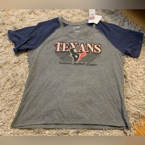 NFL Houston Texans Women’s Gray and Navy Tee size Large NWT